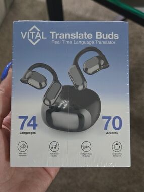 Vital Translation Buds – NWT – Real‑Time Translator Earbuds (74 Languages) 🖤